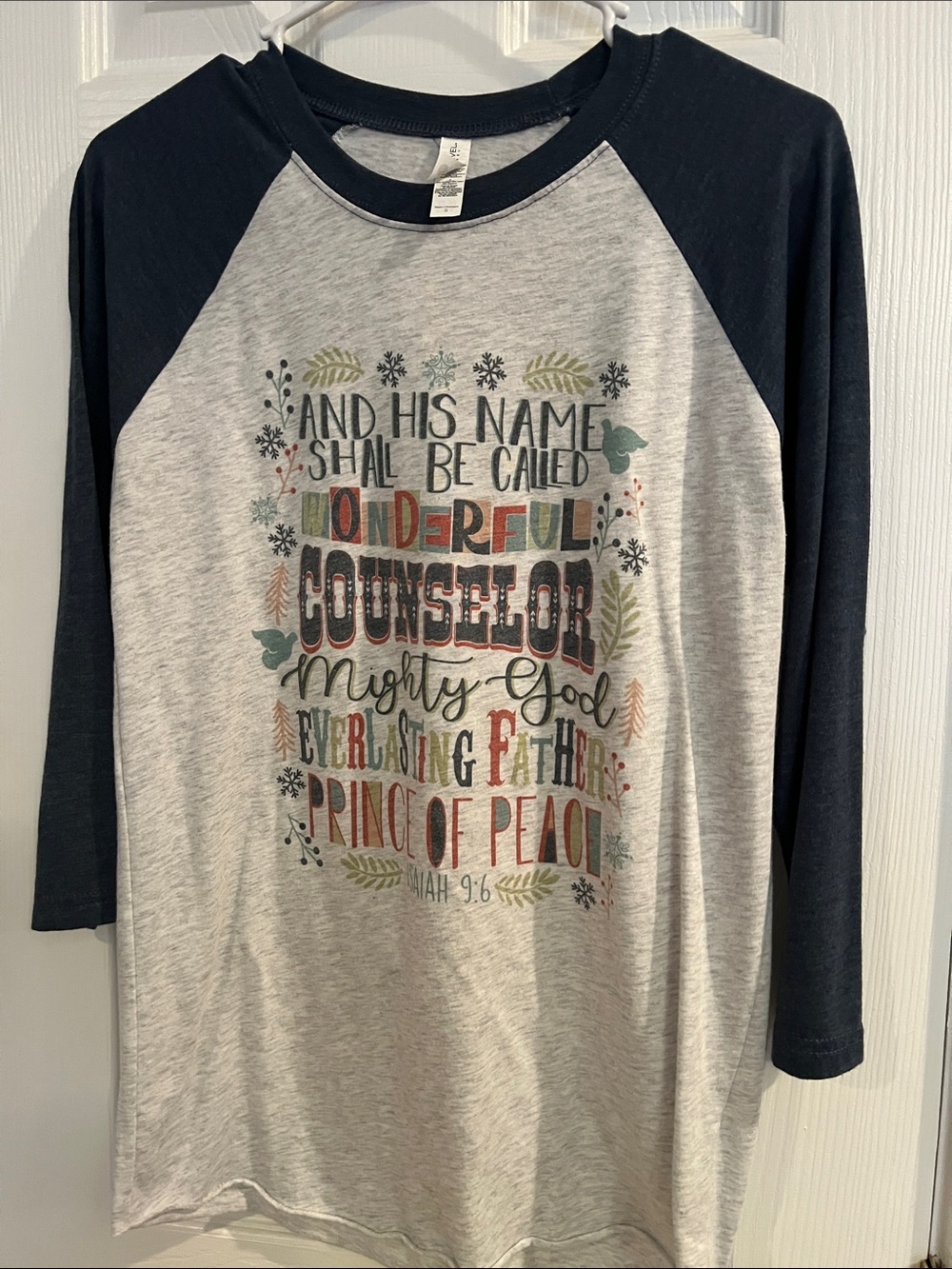 Next Level Apparel Raglan Tee - Navy Sleeves with Heather Gray Body